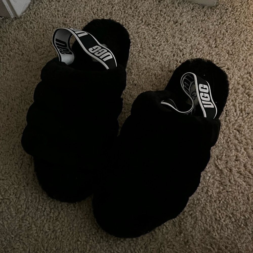 UGG
Fluff Yeah Shearling Slingback Slippers Size 9 Black